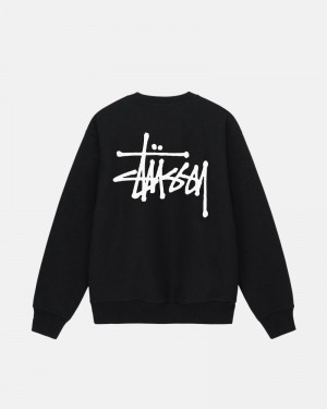 Stüssy Basic Crew Hoodie Herren Schwarz | KWVCR-0718