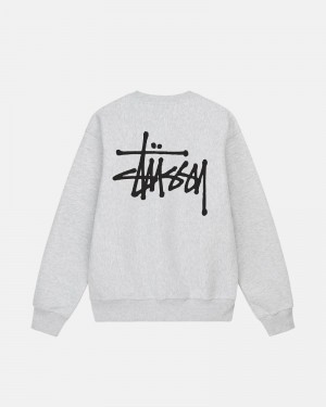 Stüssy Basic Crew Hoodie Herren Weiß | EXFOR-0519