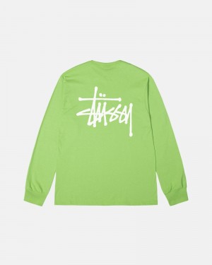 Stüssy Basic Ls T-shirts Herren Rosa | CXHZB-6279