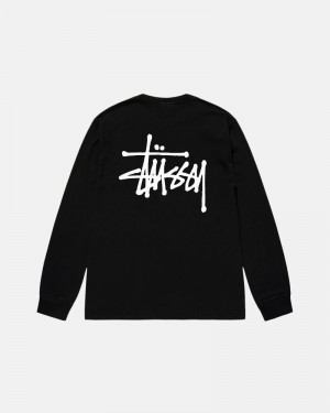 Stüssy Basic Ls T-shirts Herren Schwarz | DCRGI-8317