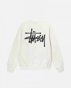 Stüssy Basic Pigment Dyed Crew Hoodie Herren Beige | FQCOT-8723