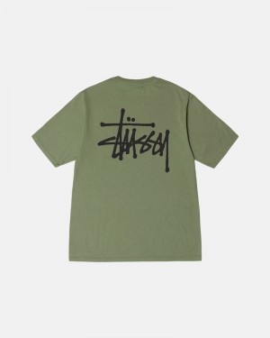 Stüssy Basic Pigment Dyed T-shirts Herren Weiß | OVCAK-9562