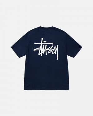 Stüssy Basic T-shirts Herren Navy | KCJEL-0238