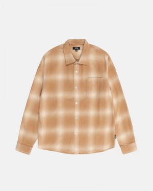 Stüssy Bay Plaid Oberteile Herren Braun | XNVLH-9231