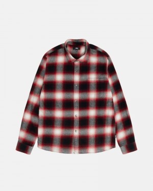 Stüssy Bay Plaid Oberteile Herren Rot | HUYQT-2891