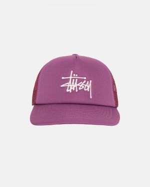 Stüssy Big Basic Trucker Kappen Herren Lila | SLMPD-1276