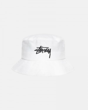 Stüssy Big Stock Eimer Hüte Herren Weiß | QKZDE-3589