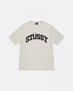 Stüssy Block Sport Pigment Dyed T-shirts Herren Beige | PTWAK-9748