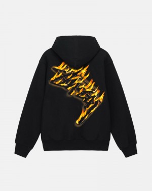 Stüssy Burning Stock Zip Hoodie Herren Navy | MDYPW-5439