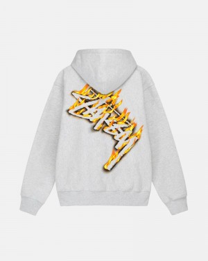 Stüssy Burning Stock Zip Hoodie Herren Schwarz | PVMTL-7182