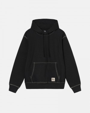 Stüssy Contrast Stitch Label Hoodie Herren Rosa | XPYNC-4370