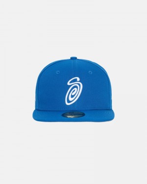 Stüssy Curly S 59Fifty New Era Kappen Herren Blau | PGKHJ-3479