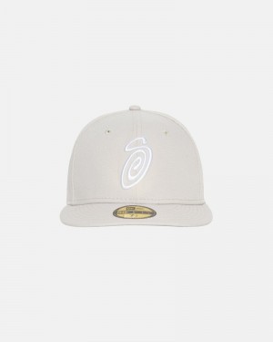 Stüssy Curly S 59Fifty New Era Kappen Herren Beige | ALTIC-4132