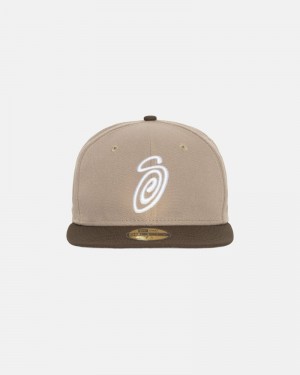 Stüssy Curly S 59Fifty New Era Kappen Herren Braun | RNMCT-1639