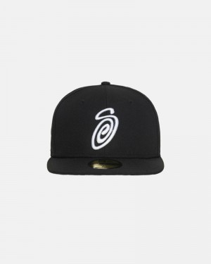 Stüssy Curly S 59Fifty New Era Kappen Herren Schwarz | KZJYQ-7538