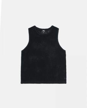 Stüssy O'Dyed Heavyweight Mesh Tank Oberteile Herren Schwarz | SUNWA-6312