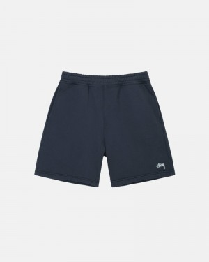 Stüssy Overdyed Stock Logo Kurze Hose Herren Navy | RKEUM-9531