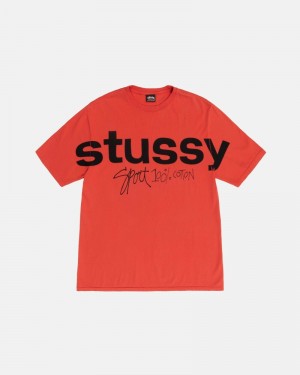 Stüssy Sport 100% Pigment Dyed T-shirts Herren Rosa | ILZSK-5193