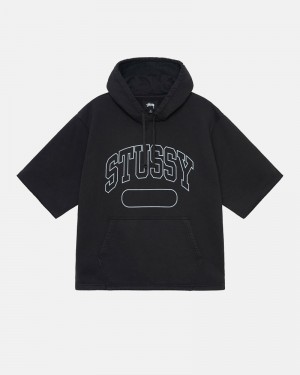 Stüssy Ss Boxy Cropped Hoodie Herren Schwarz | FONGP-2768