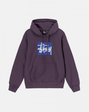 Stüssy Stock Box Hoodie Herren Lila | CGVLO-2359