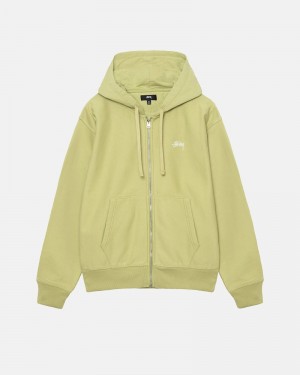 Stüssy Stock Logo Zip Hoodie Herren Grün | LGKIU-9185