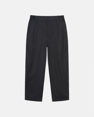 Stüssy Stripe Volume Falten Trouser Hose Herren Schwarz | NQJXL-0561