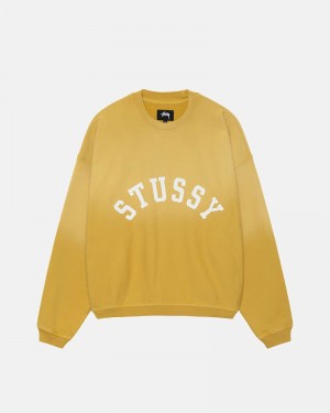 Stüssy Sun Faded Oversized Crew Hoodie Herren Gelb | SRATB-1035