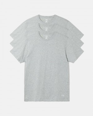 Stüssy Undershirt - 3 Pack T-shirts Herren Weiß | ODANY-0479