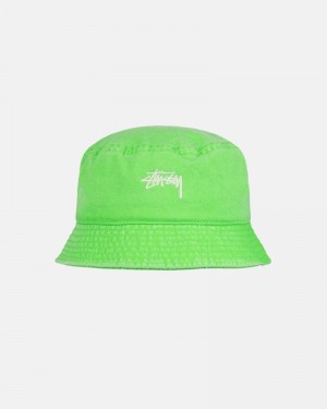 Stüssy Washed Stock Eimer Hüte Herren Mintfarben | FBEPO-3417