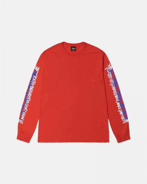 Stüssy Youth Brigade Pigment Dyed Ls T-shirts Herren Rosa | RZIEV-1490