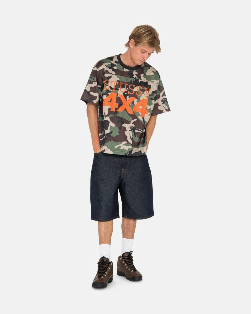 Stüssy 4X4 Mesh Football Jersey Oberteile Herren Camouflage | JASGB-8049