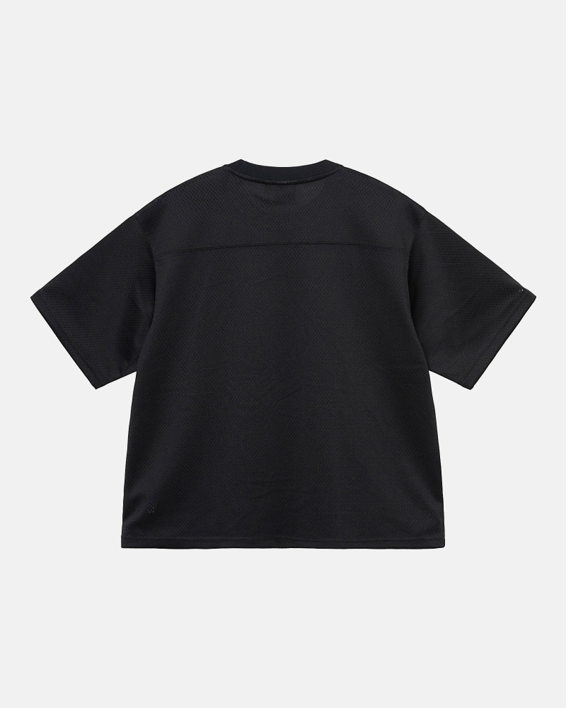 Stüssy 4X4 Mesh Football Jersey Oberteile Herren Schwarz | WIMBZ-4893