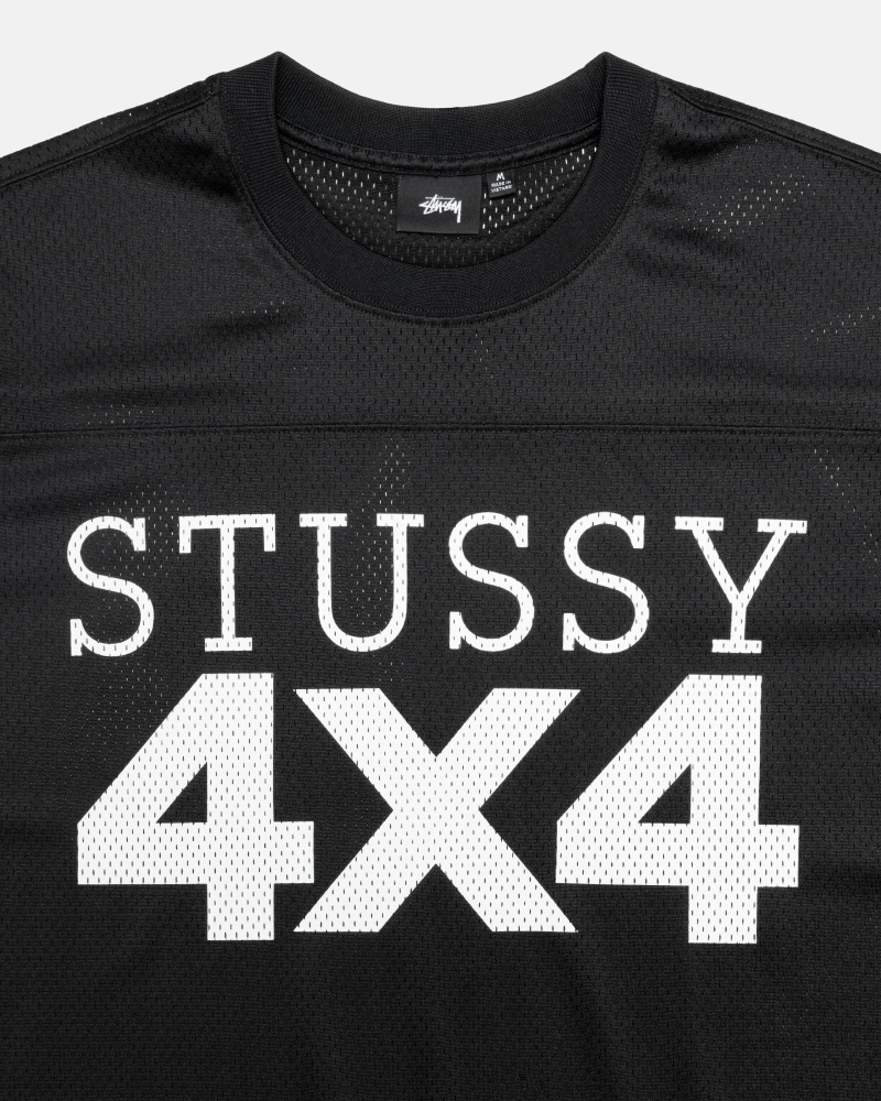 Stüssy 4X4 Mesh Football Jersey Oberteile Herren Schwarz | WIMBZ-4893