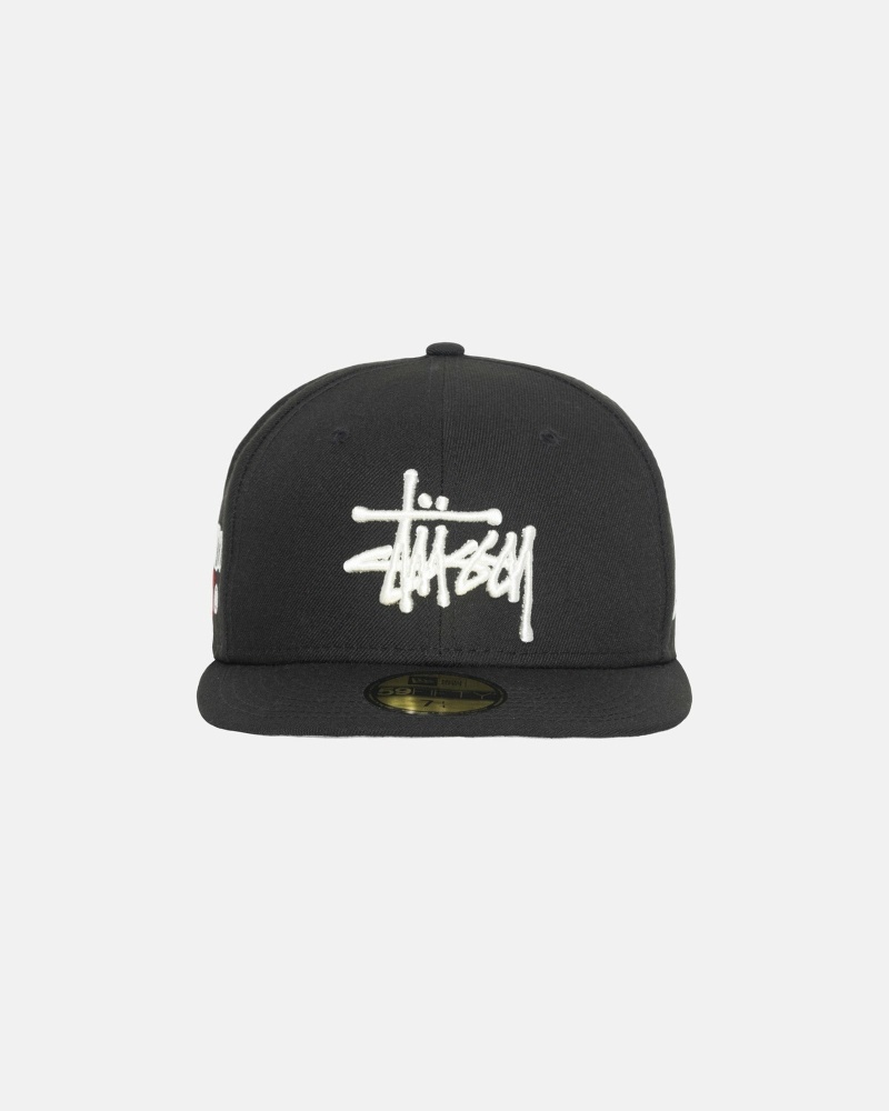 Stüssy Authentic New Era Kappen Herren Schwarz | KXQFJ-6512