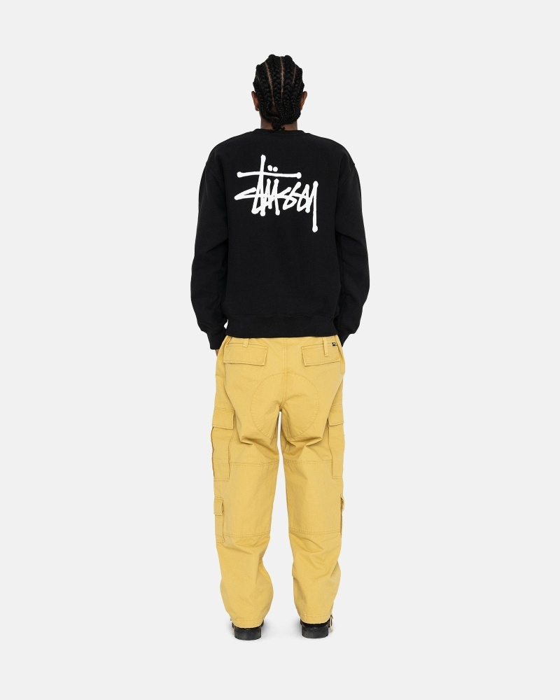 Stüssy Basic Crew Hoodie Herren Schwarz | KWVCR-0718