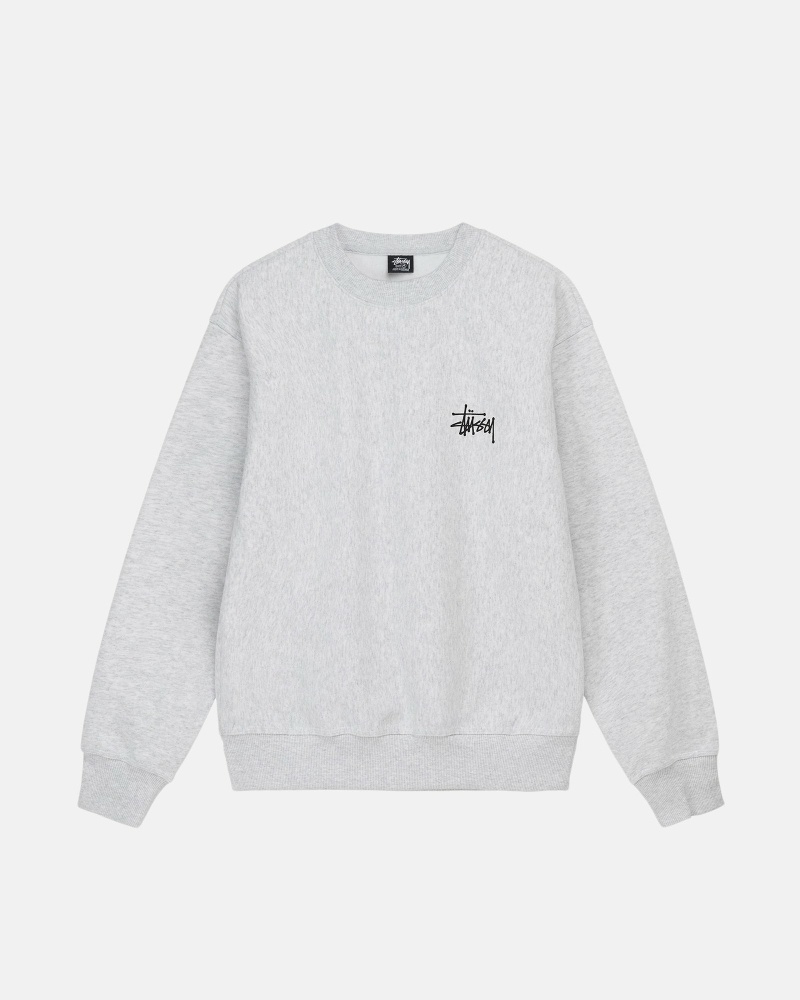 Stüssy Basic Crew Hoodie Herren Weiß | EXFOR-0519