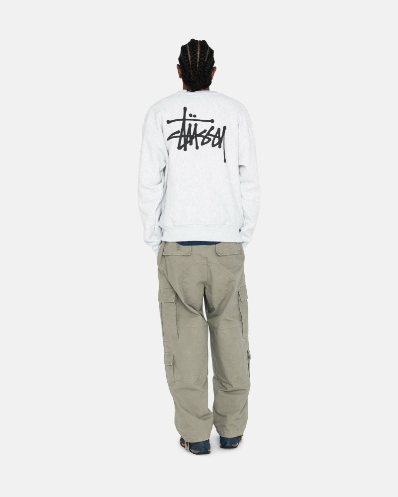 Stüssy Basic Crew Hoodie Herren Weiß | EXFOR-0519