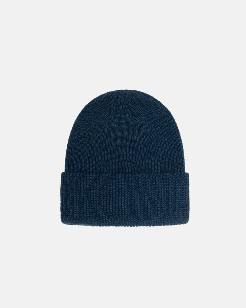 Stüssy Basic Cuff Mütze Herren Navy | SXHYM-6140