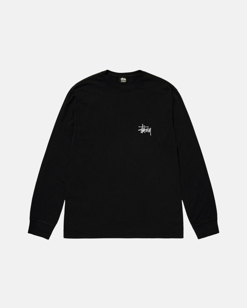 Stüssy Basic Ls T-shirts Herren Schwarz | DCRGI-8317