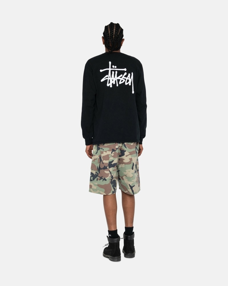 Stüssy Basic Ls T-shirts Herren Schwarz | DCRGI-8317