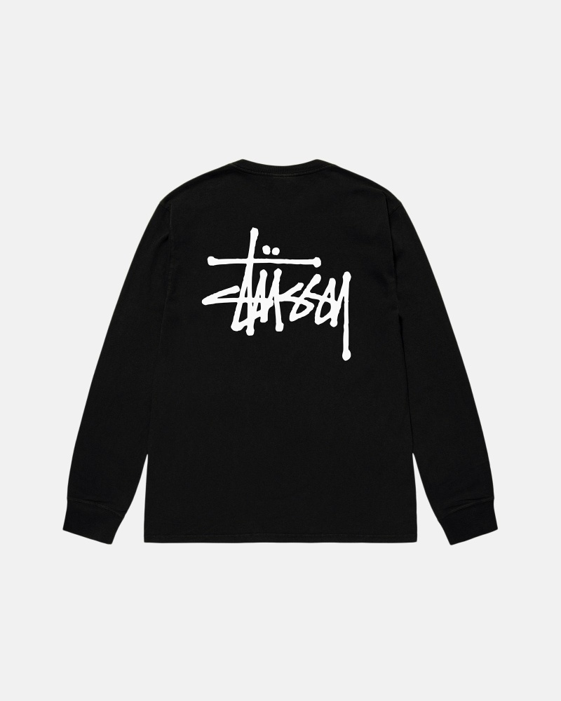 Stüssy Basic Ls T-shirts Herren Schwarz | DCRGI-8317