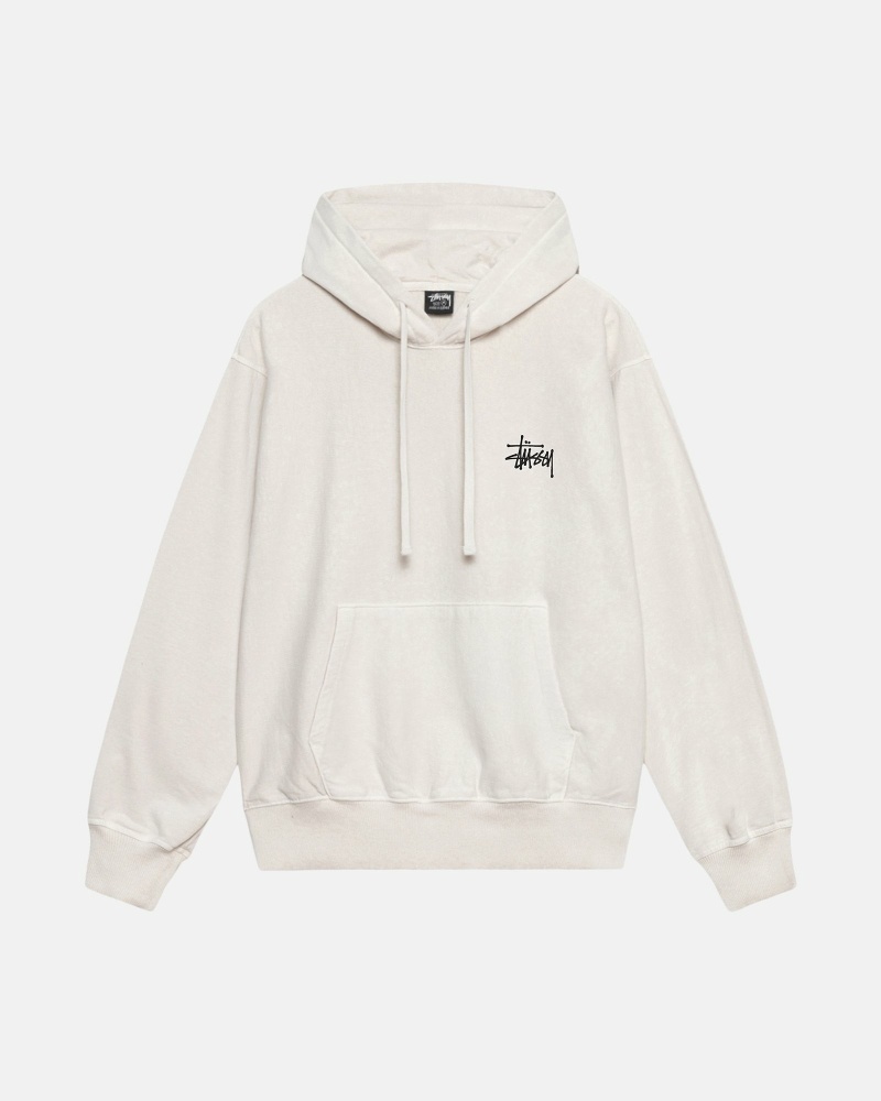 Stüssy Basic Pigment Dyed Hoodie Herren Beige | KHZFX-5387