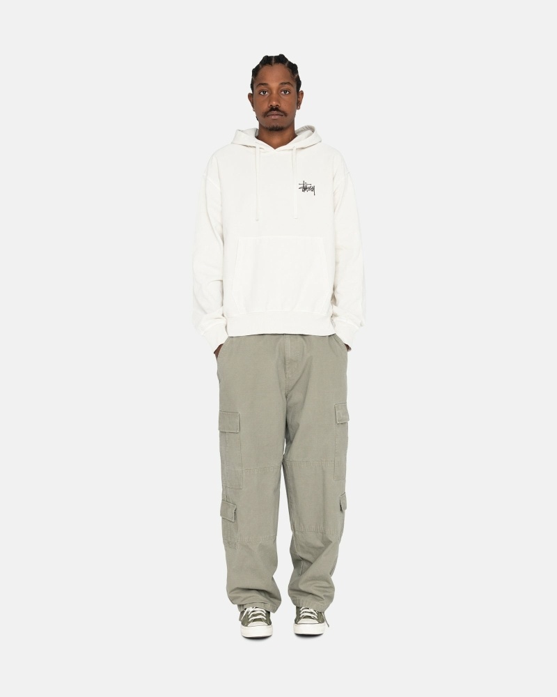 Stüssy Basic Pigment Dyed Hoodie Herren Beige | KHZFX-5387