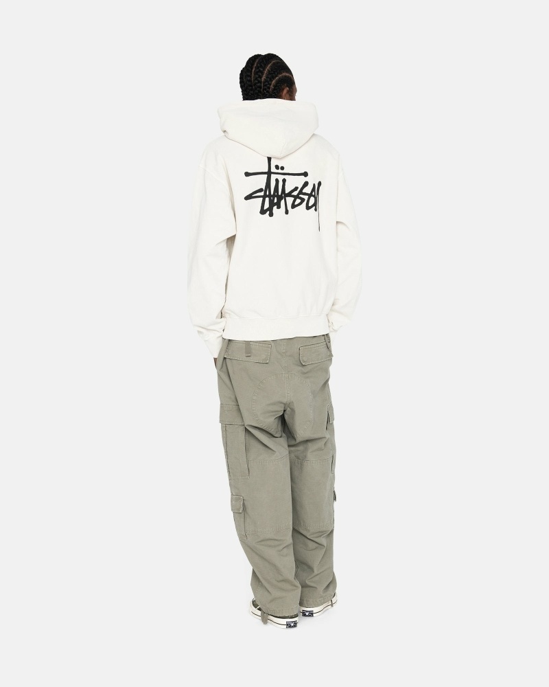 Stüssy Basic Pigment Dyed Hoodie Herren Beige | KHZFX-5387