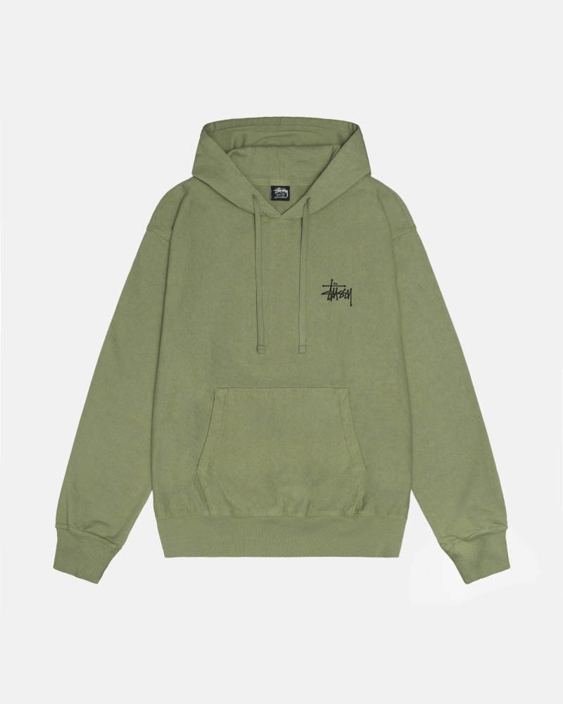 Stüssy Basic Pigment Dyed Hoodie Herren Schwarz | DPHOL-9034