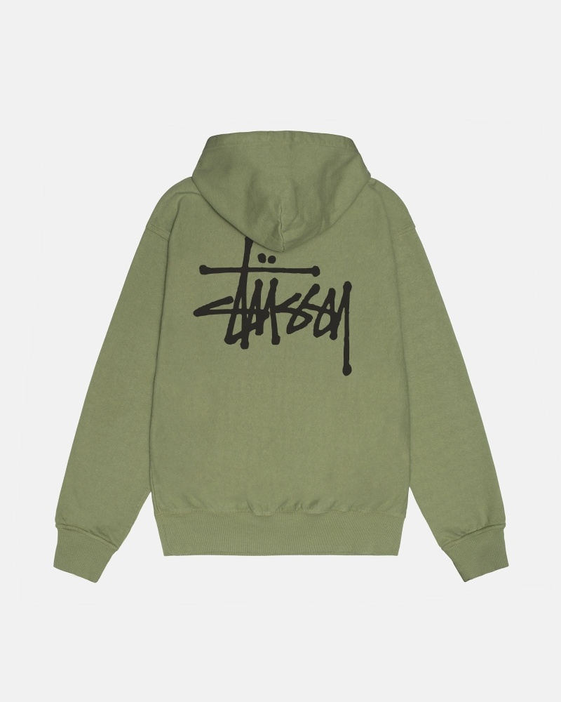 Stüssy Basic Pigment Dyed Hoodie Herren Schwarz | DPHOL-9034