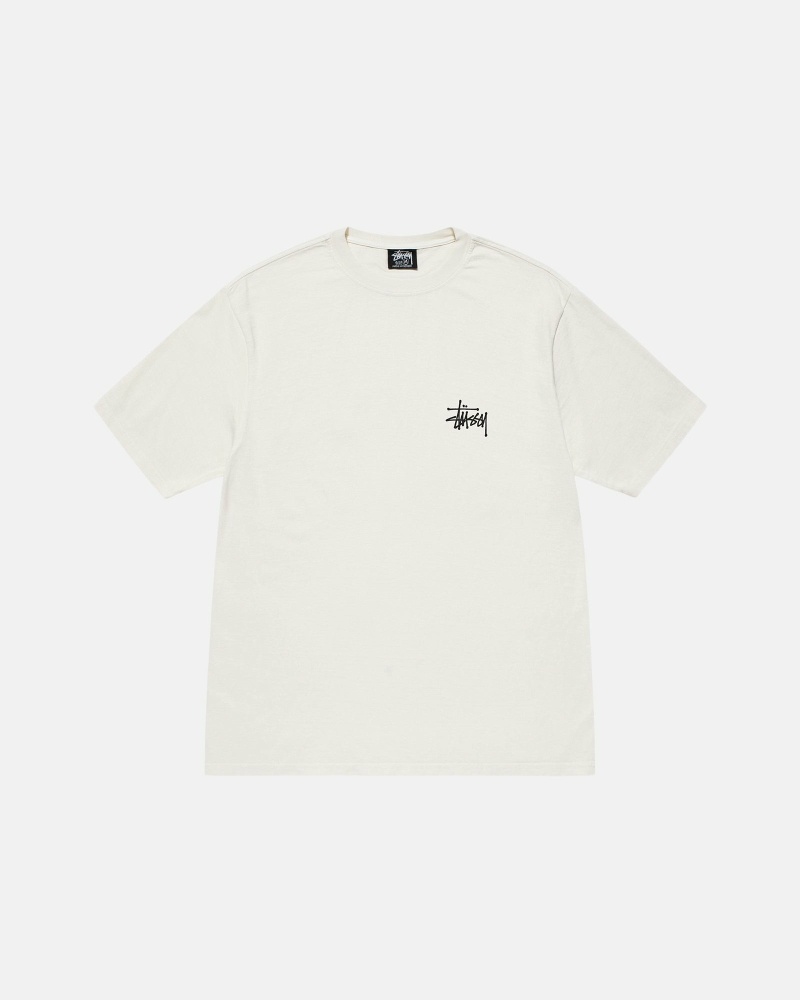 Stüssy Basic Pigment Dyed T-shirts Herren Beige | JQHUB-9421