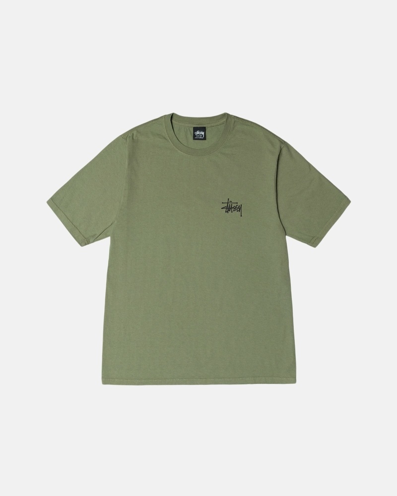 Stüssy Basic Pigment Dyed T-shirts Herren Weiß | OVCAK-9562