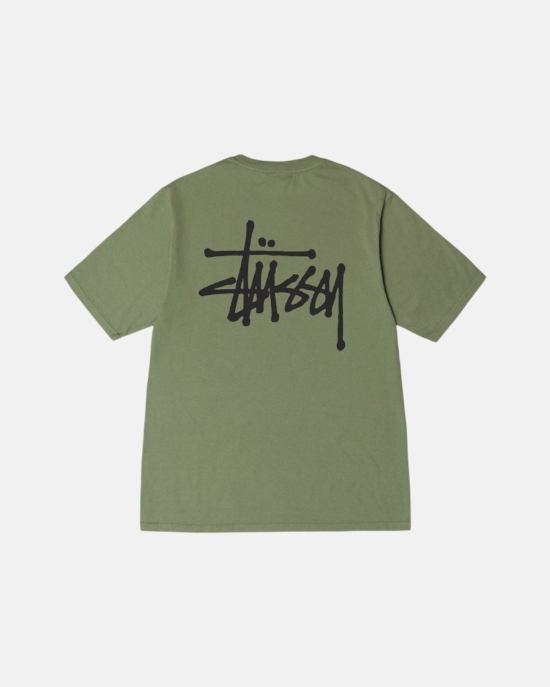 Stüssy Basic Pigment Dyed T-shirts Herren Weiß | OVCAK-9562