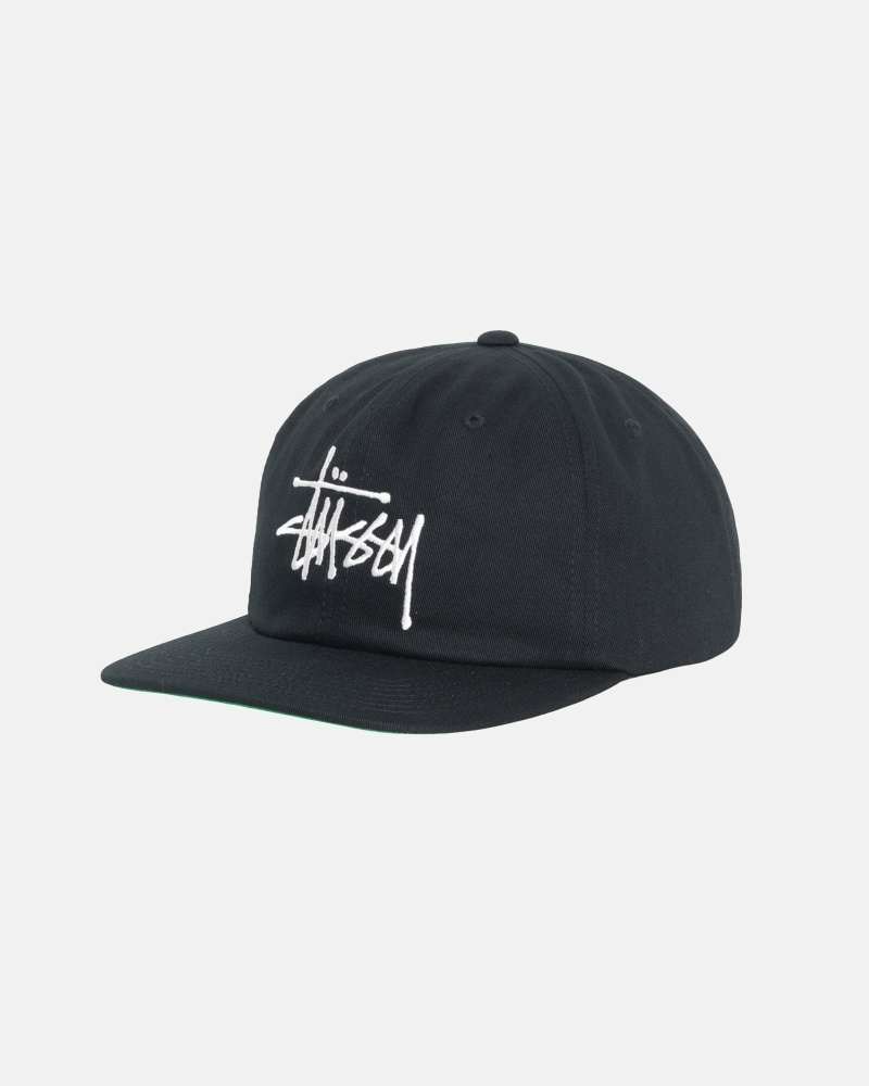 Stüssy Basic Strapback Kappen Herren Schwarz | RSJXO-5124